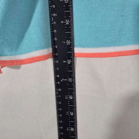 STS Sail to Sable Striped Long Sleeve Sweater Top Coral Aqua Size L - Picture 7 of 8